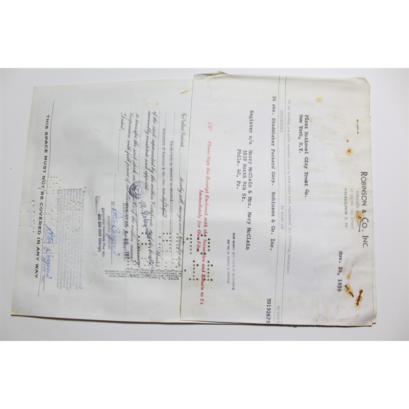 1959 Studebaker-Packard Corporation Stock Certificate 24 Shares Y0192679