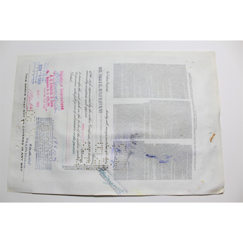 1959 Studebaker-Packard Corporation Stock Certificate 30 Shares Y0195165