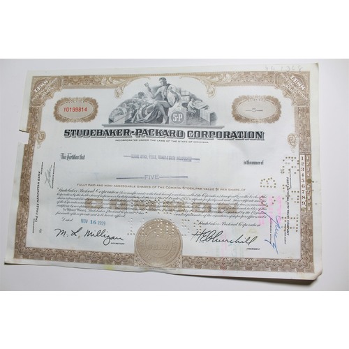 1959 Studebaker-Packard Corporation Stock Certificate 5 Shares Y0199814