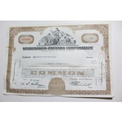 1959 Studebaker-Packard Corporation Stock Certificate 42 Shares Y0197895