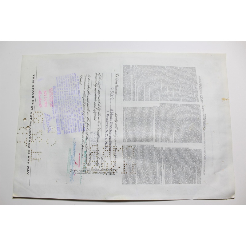 1959 Studebaker-Packard Corporation Stock Certificate 42 Shares Y0197895