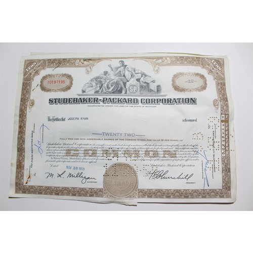 1959 Studebaker-Packard Corporation Stock Certificate 22 Shares Y0197195
