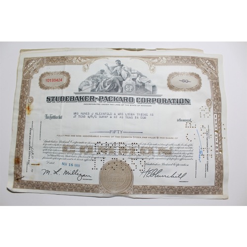 1959 Studebaker-Packard Corporation Stock Certificate 50 Shares Y0199424