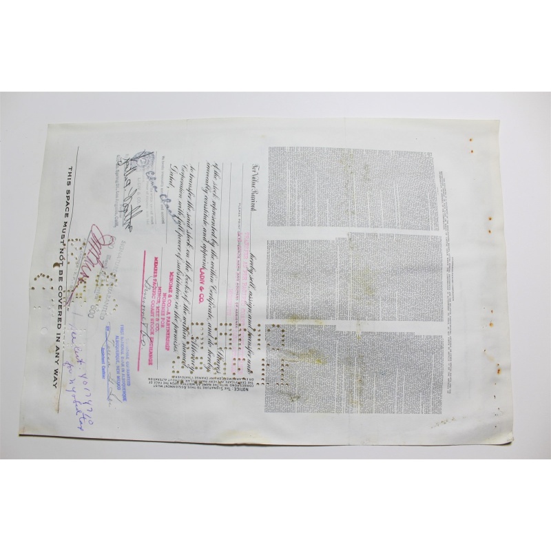 1959 Studebaker-Packard Corporation Stock Certificate 20 Shares Y0194090