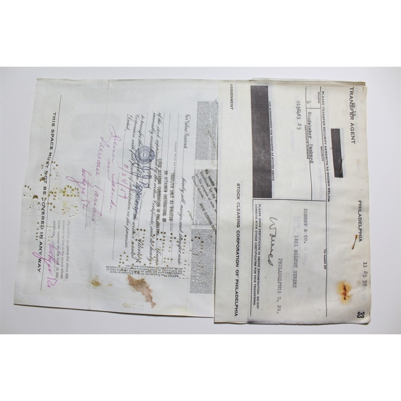 1959 Studebaker-Packard Corporation Stock Certificate 25 Shares Y0156465