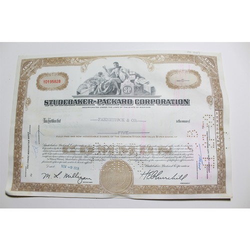1959 Studebaker-Packard Corporation Stock Certificate 5 Shares Y0195828