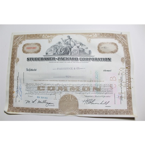 1959 Studebaker-Packard Corporation Stock Certificate 10 Shares Y0201897