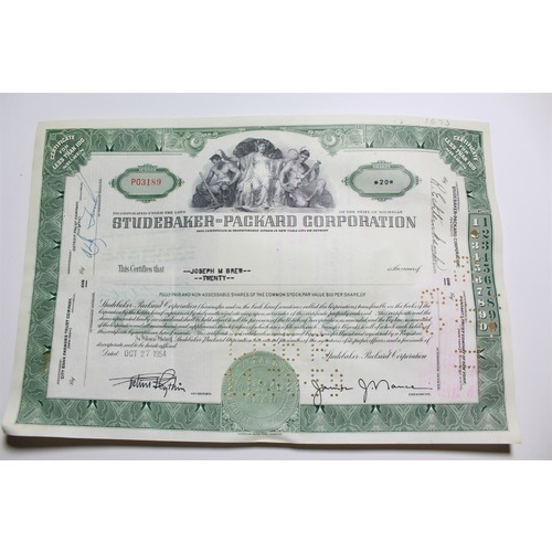 1959 Studebaker-Packard Corporation Stock Certificate 20 Shares P03189