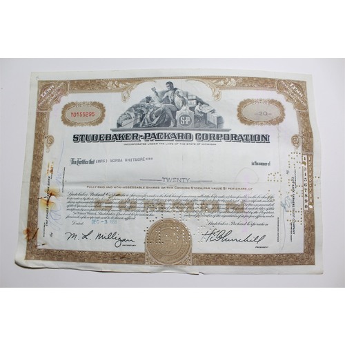 1959 Studebaker-Packard Corporation Stock Certificate 20 Shares Y0155295