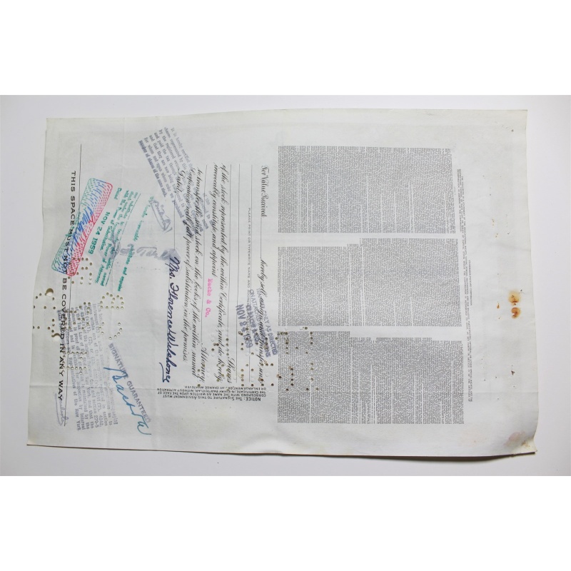 1959 Studebaker-Packard Corporation Stock Certificate 5 Shares Y0163523