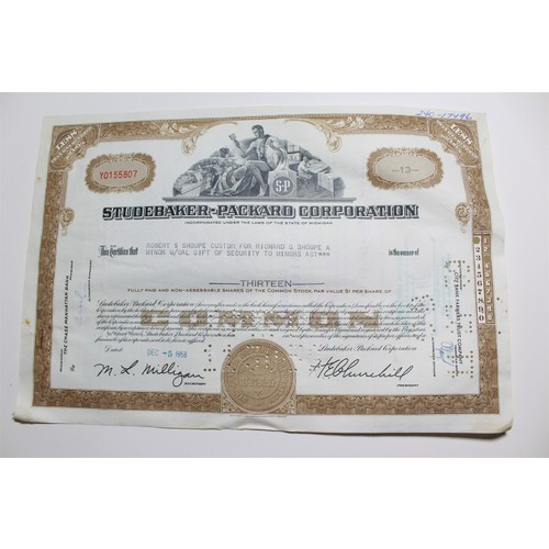 1959 Studebaker-Packard Corporation Stock Certificate 13 Shares Y0155807
