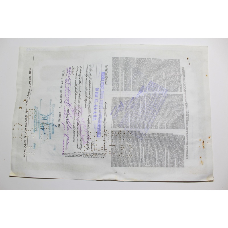 1959 Studebaker-Packard Corporation Stock Certificate 13 Shares Y0155807