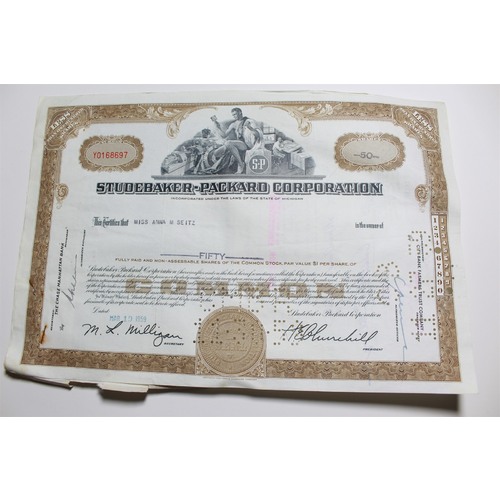1959 Studebaker-Packard Corporation Stock Certificate 50 Shares Y0168697
