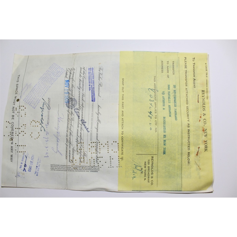 1959 Studebaker-Packard Corporation Stock Certificate 20 Shares Y034248