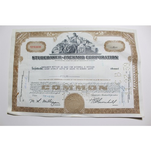1959 Studebaker-Packard Corporation Stock Certificate 4 Shares Y0163698