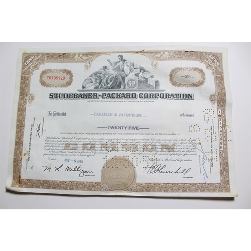 1959 Studebaker-Packard Corporation Stock Certificate 25 Shares Y0195120