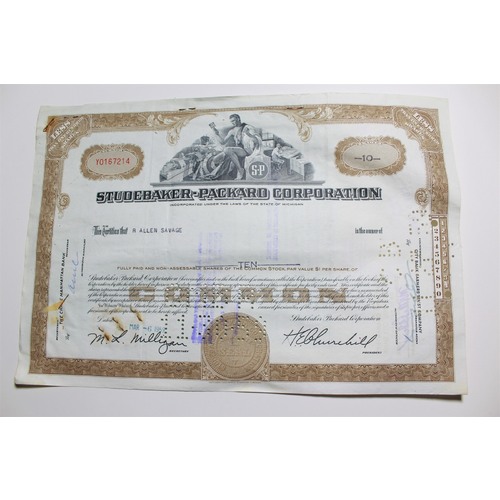 1959 Studebaker-Packard Corporation Stock Certificate 10 Shares Y0167214