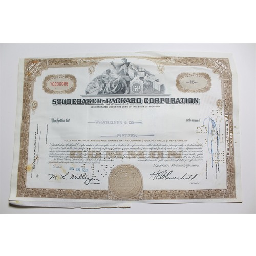 1959 Studebaker-Packard Corporation Stock Certificate 15 Shares Y0200086