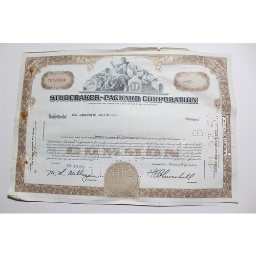 1959 Studebaker-Packard Corporation Stock Certificate 10 Shares Y0196834