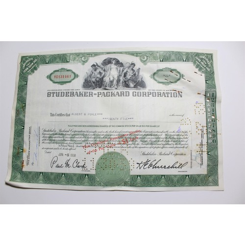 1959 Studebaker-Packard Corporation Stock Certificate 25 Shares Y0131461