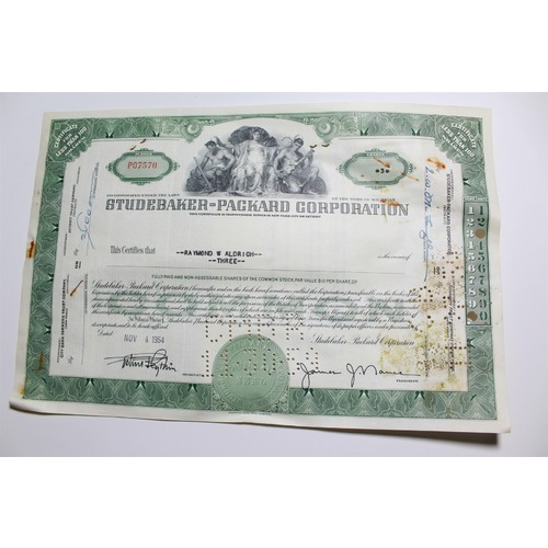 1959 Studebaker-Packard Corporation Stock Certificate 3 Shares P07570