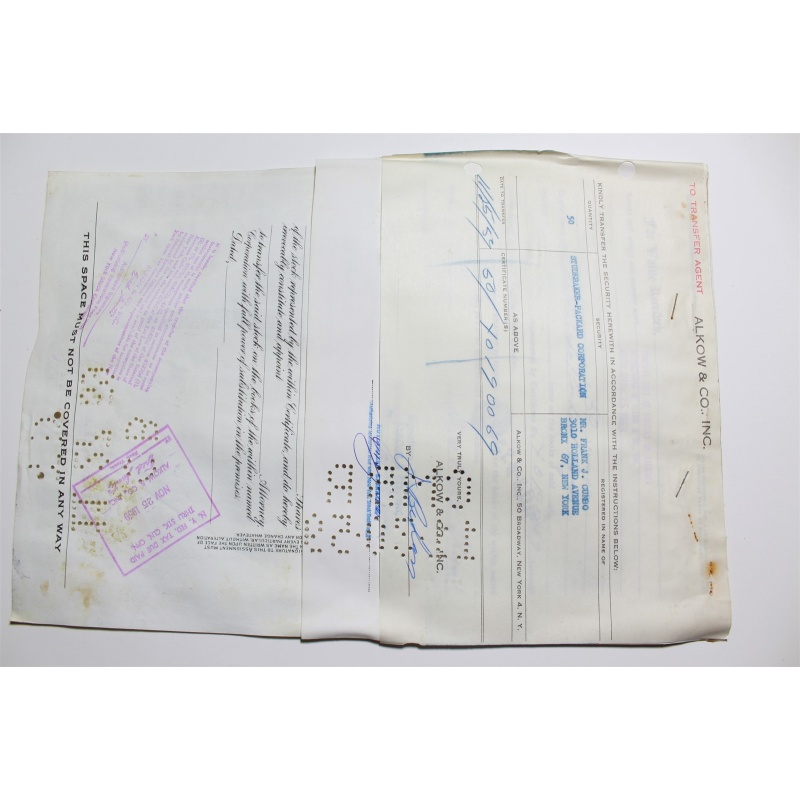 1959 Studebaker-Packard Corporation Stock Certificate 50 Shares Y0190069