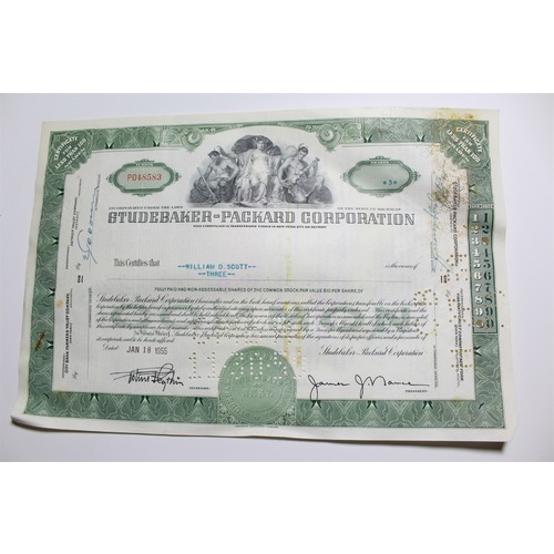 1959 Studebaker-Packard Corporation Stock Certificate 3 Shares P048583