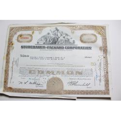 1959 Studebaker-Packard Corporation Stock Certificate 20 Shares Y0198964