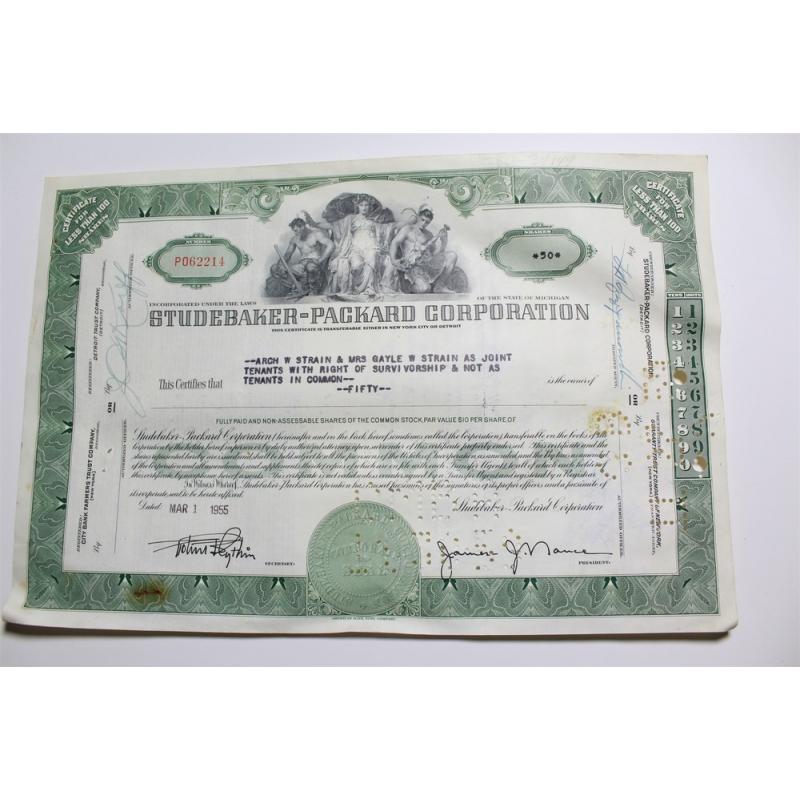 1959 Studebaker-Packard Corporation Stock Certificate 50 Shares P062214