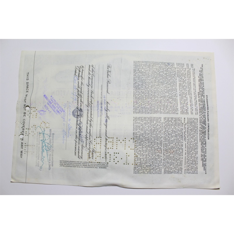 1959 Studebaker-Packard Corporation Stock Certificate 40 Shares P066267