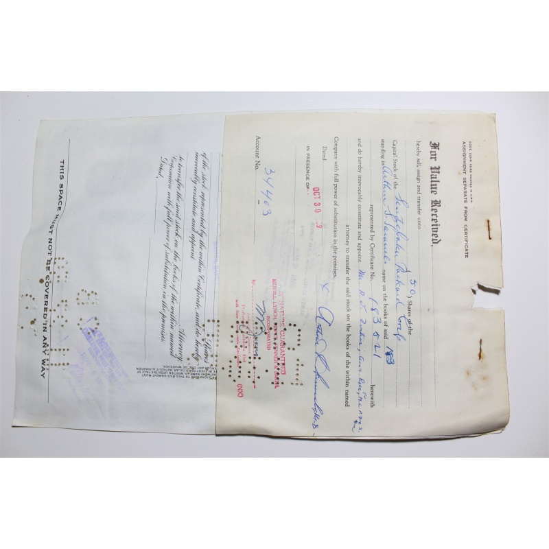 1959 Studebaker-Packard Corporation Stock Certificate 50 Shares Y0183521