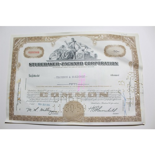 1959 Studebaker-Packard Corporation Stock Certificate 50 Shares Y0202989