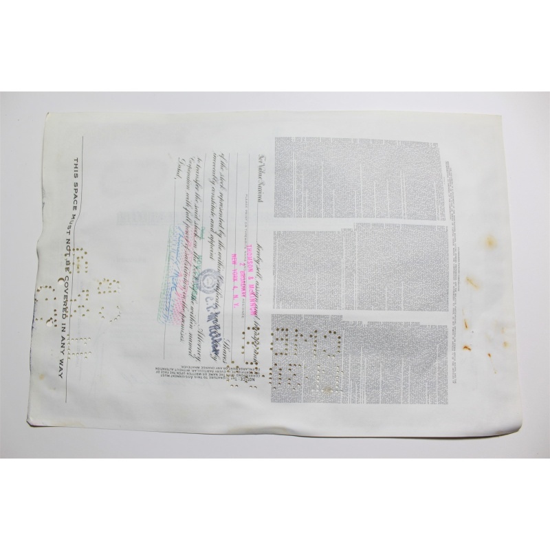 1959 Studebaker-Packard Corporation Stock Certificate 50 Shares Y0202989