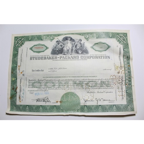 1959 Studebaker-Packard Corporation Stock Certificate 4 Shares Y046656