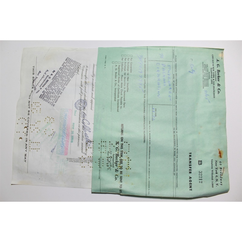 1959 Studebaker-Packard Corporation Stock Certificate 70 Shares Y0197795