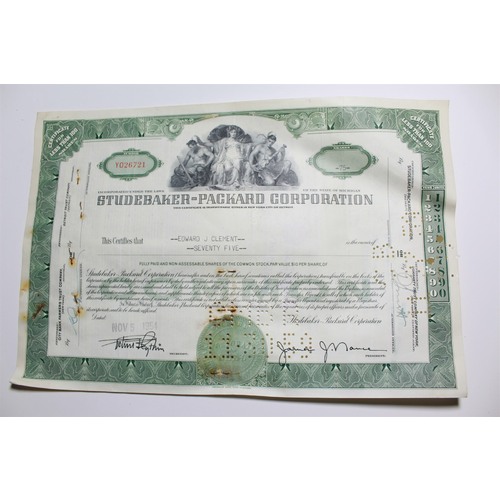 1959 Studebaker-Packard Corporation Stock Certificate 75 Shares Y026721