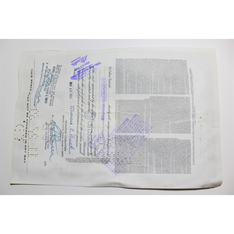 1959 Studebaker-Packard Corporation Stock Certificate 50 Shares Y0182344