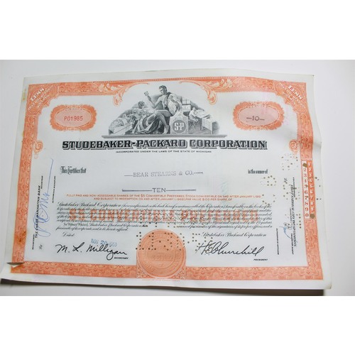 1959 Studebaker-Packard Corporation Stock Certificate 10 Shares P01985