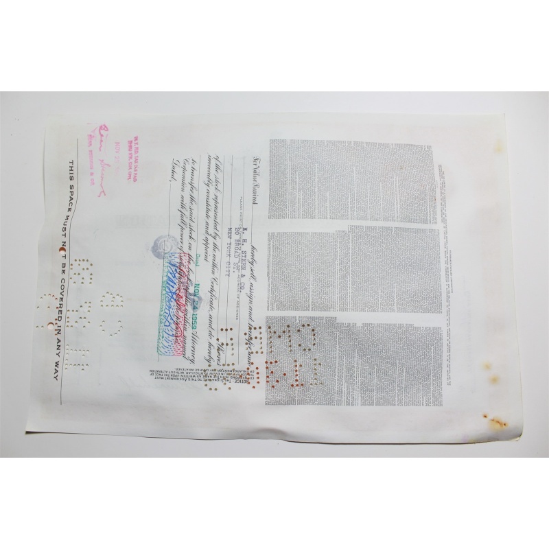 1959 Studebaker-Packard Corporation Stock Certificate 10 Shares P02138