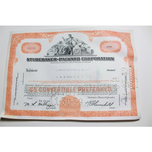 1959 Studebaker-Packard Corporation Stock Certificate 10 Shares P02151