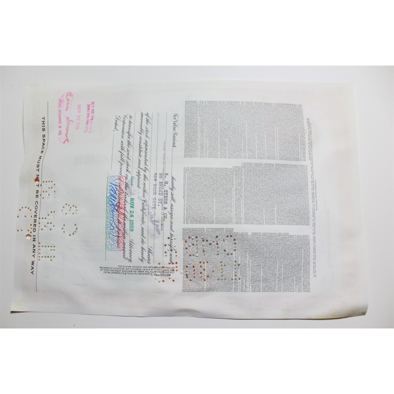 1959 Studebaker-Packard Corporation Stock Certificate 10 Shares P02152