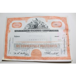 1959 Studebaker-Packard Corporation Stock Certificate 10 Shares P02153