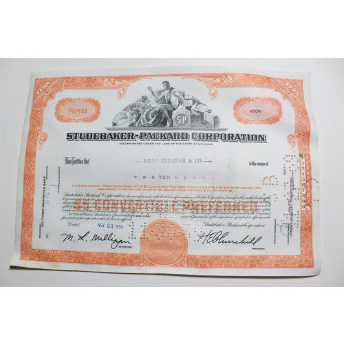 1959 Studebaker-Packard Corporation Stock Certificate 10 Shares P02161