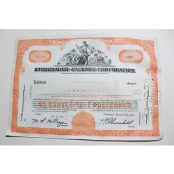 1959 Studebaker-Packard Corporation Stock Certificate 10 Shares P02165