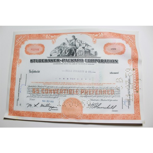 1959 Studebaker-Packard Corporation Stock Certificate 10 Shares P02166