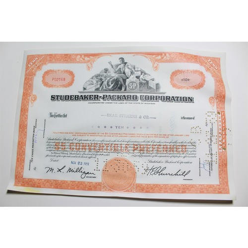 1959 Studebaker-Packard Corporation Stock Certificate 10 Shares P02168