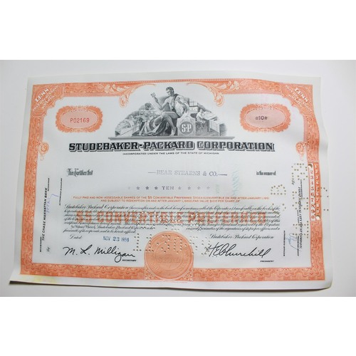 1959 Studebaker-Packard Corporation Stock Certificate 10 Shares P02169