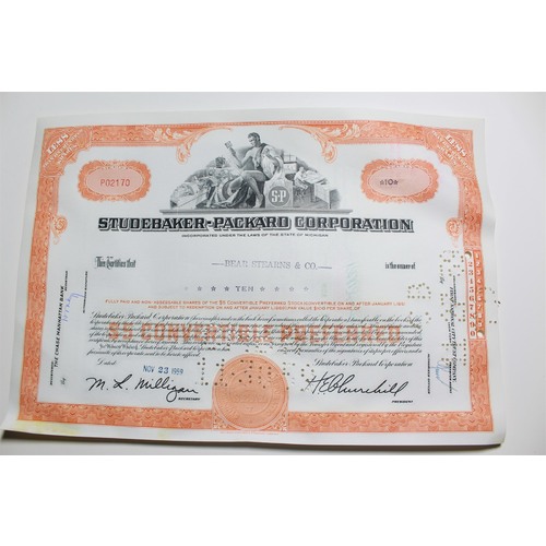 1959 Studebaker-Packard Corporation Stock Certificate 10 Shares P02170