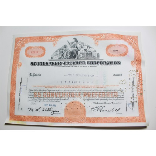 1959 Studebaker-Packard Corporation Stock Certificate 10 Shares P02171