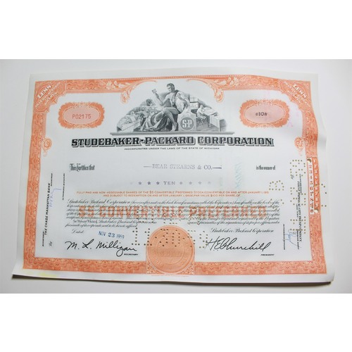 1959 Studebaker-Packard Corporation Stock Certificate 10 Shares P02175